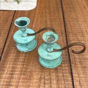 Vintage Brass Candlesticks Set of 2